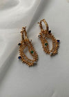 Gold Textured Drop Earrings-Melrosia-Italy-Milan
