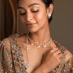 The Jewel Jar Shaya Earrings Floral Chain Earrings Floral Statement earrings 