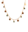 Green Chalcedony and star Charms Necklace - Melrosia - France- Italy 