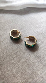 Green Crystal Hoop Earrings-Melrosia- Paris- France