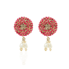 The Jewel Jar Fool Jhadi Earrings Hot pink Pearl Drop Earrings Indian hoop earrings with jhumkis