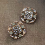 Ivory and shell Crystal Studs- Melrosia- London-Paris