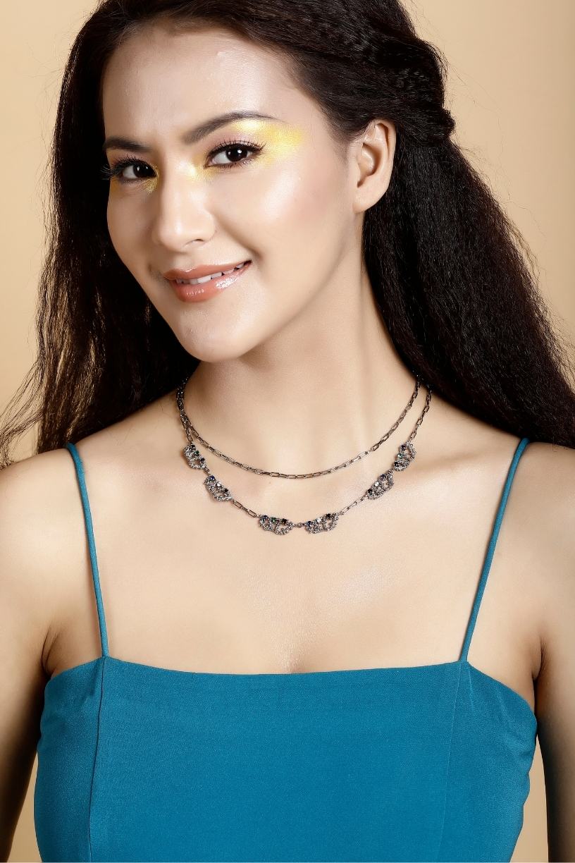 Layered Textured Necklace- STudio Melrosia- New York- London