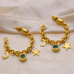 Moon & Star Green Chalcedony Earrings - Melrosia - France- Italy 