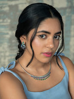 Peacock Blue Half Hoops- melrosia-Uk-USA