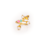 The Jewel Jar Shaya Rings Pearl Enamel Ring Floral Statement earrings 
