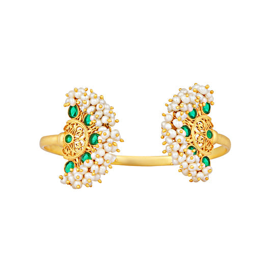 Pearls Mogra Open hand Cuff - Melrosia- Spain- Italy 