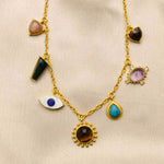 Rainbow Gemstone Necklace-Melrosia-UK-USA