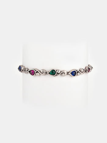 Silver Studded Chain Bracelet-Melrosia,UK,Paris
