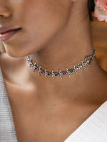 Silver Studded Choker-Melrosia,UK,USA