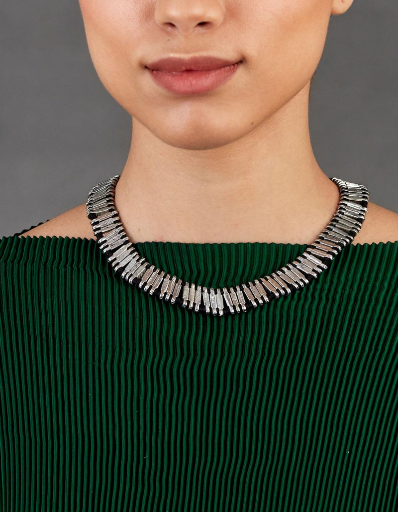 Silver Collar Necklace-Melrosia-Miami-Los Angeles