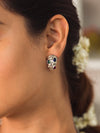 Silver Studded Hoops- Melrosia,UK,USA