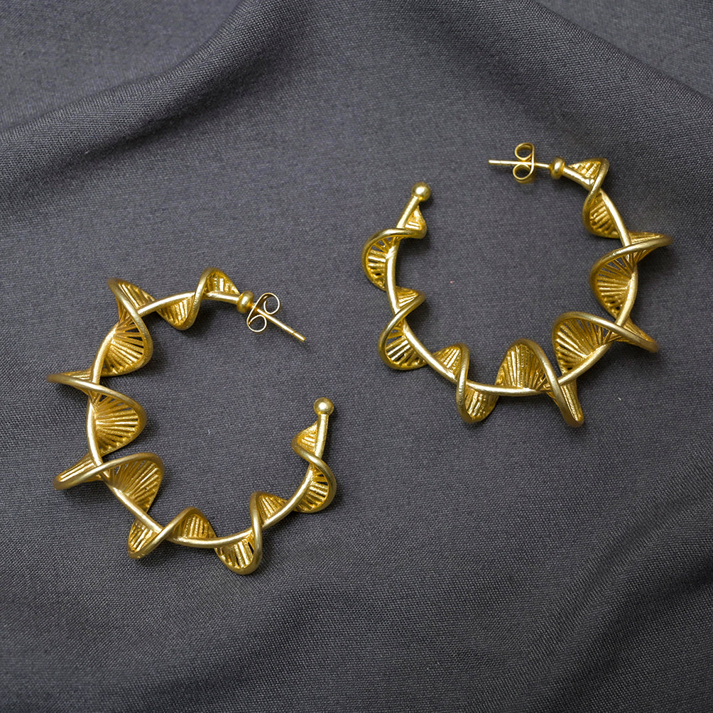 Spiralling Gold Half Hoops - Melrosia - France- Italy 