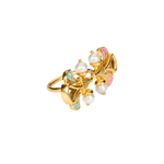 The Jewel Jar Shaya Rings Statement Pastel Enamel Ring Floral Statement earrings 