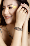 Textured Band Cuff Silver-Studio Melrosia-Uk-USA