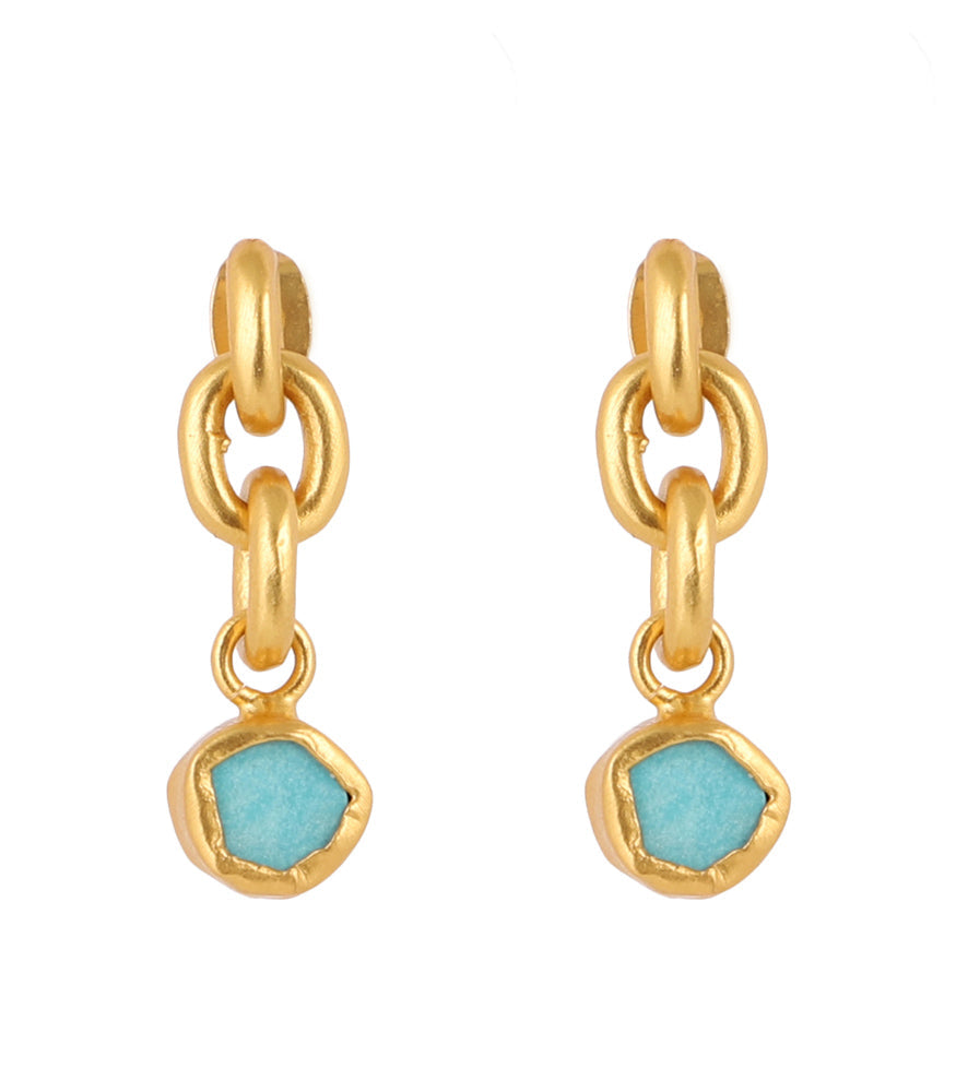 Turquoise Linked Drop Earrings - Melrosia - London- Italy 