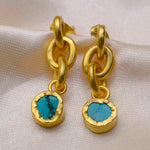 Turquoise Linked Drop Earrings - Melrosia - London- Italy 