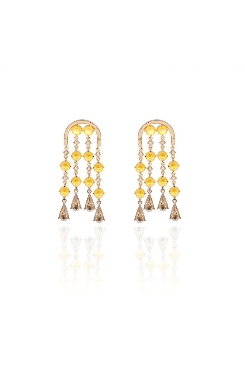 Yellow suagardrop crystal earrings- melrosia-Uk_USA