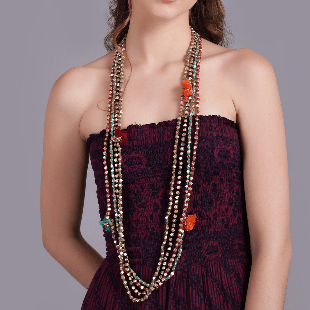 Buy 3 Layered Beaded Statement Necklaces for Women Handmade Acrylic Red Bead  Necklace Boho Chunky Necklace Costume Jewelry at Amazon.in