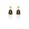 Black and gold enamel earrings-UK