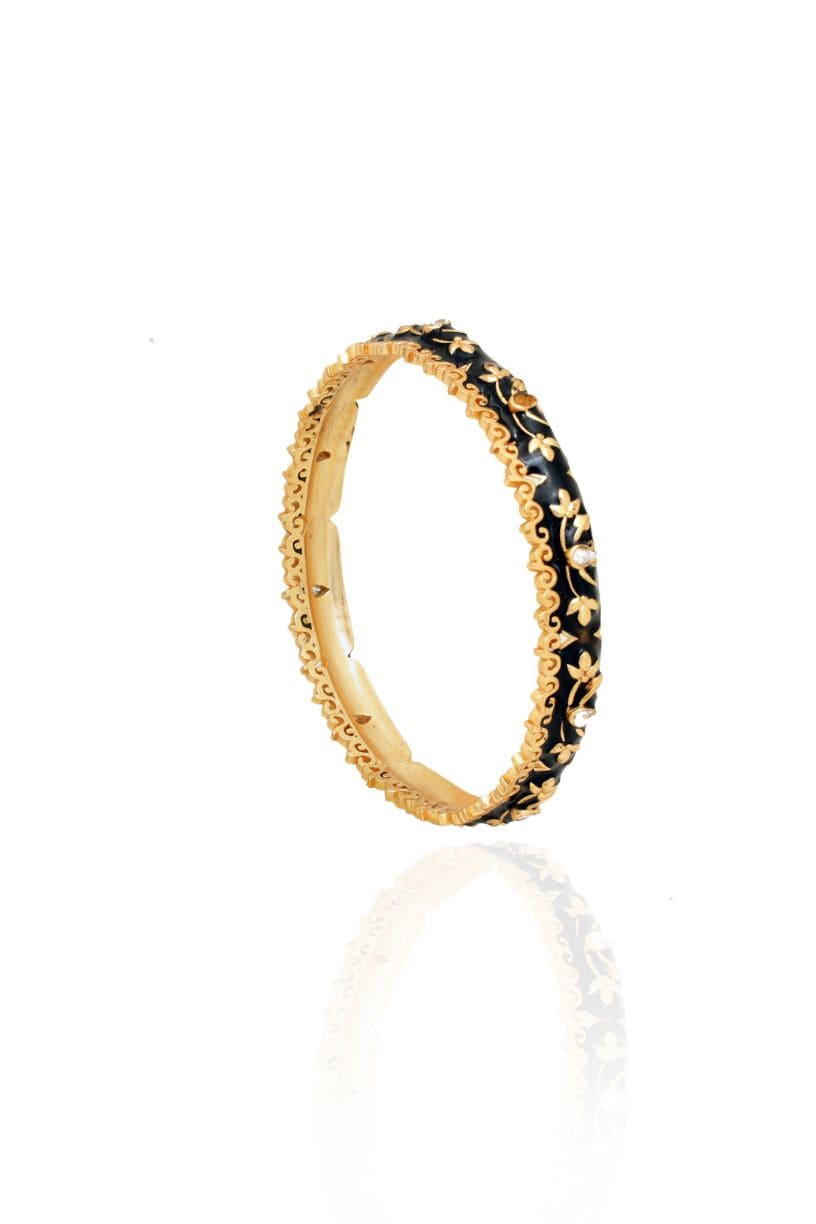 Black enamel Bangle- melrosia-UK-USA