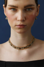 Black filigree enamel choker-USA