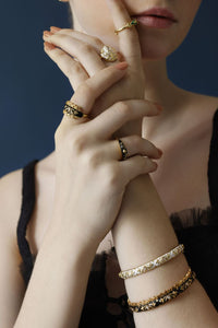 Black Filigree Bangle- Melrosia- UK-USA