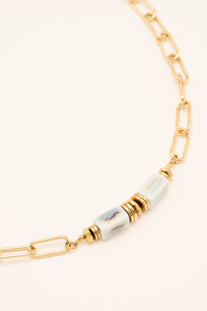 Blue bead waterproof necklace- Melrosia-Singapore-Spain