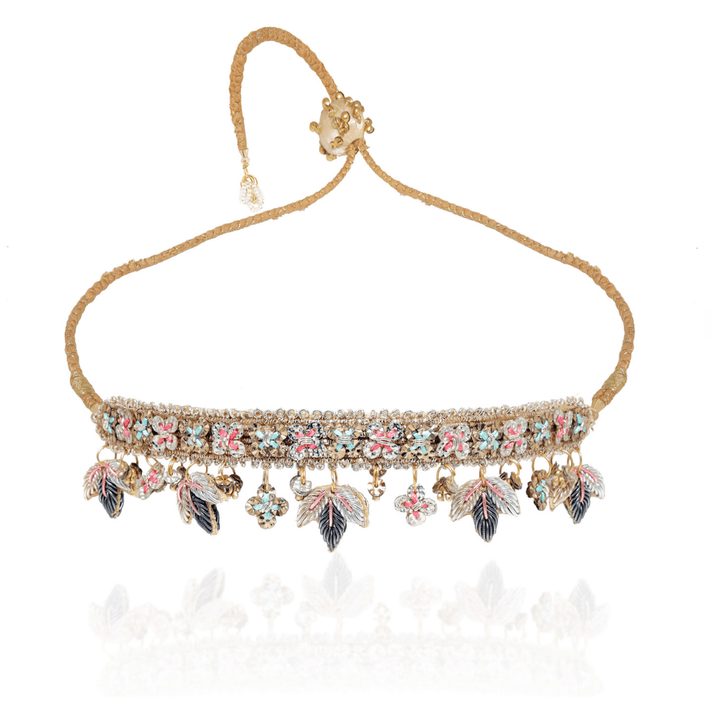 Delicate floral embroidered choker- UK