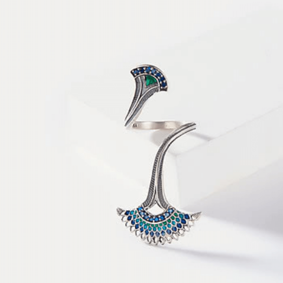 The Jewel Jar, Shaya, Dual Plume Statement Ring