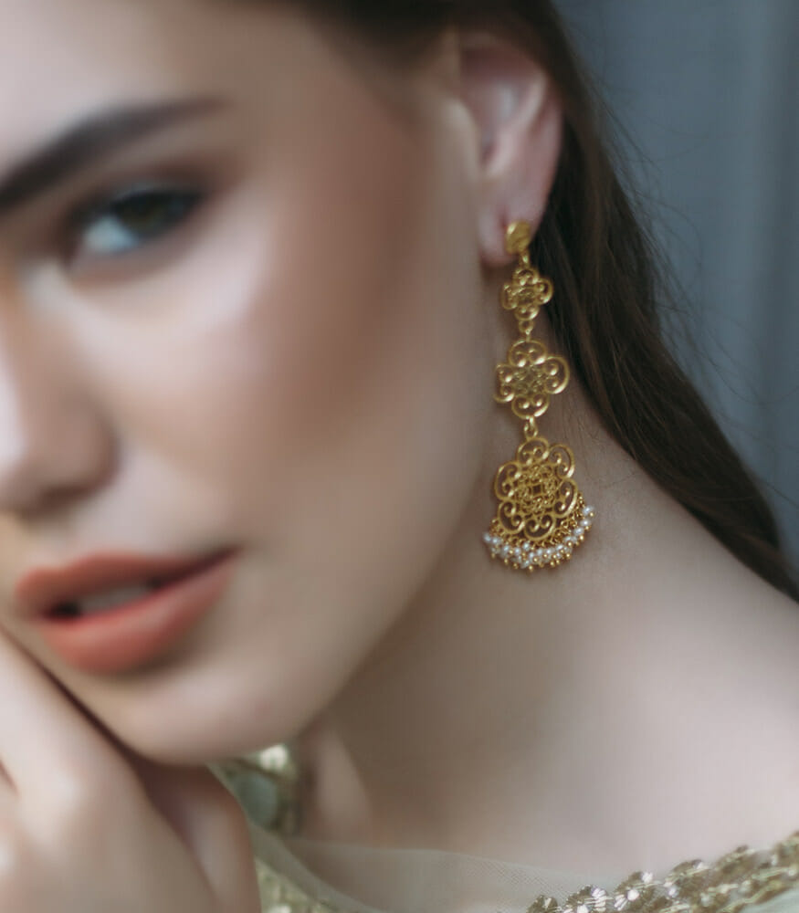 Sleek filigree earrings- UK- Zariin