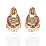 The Jewel Jar Fool Jhadi Earrings Gota Earrings Indian hoop earrings with jhumkis