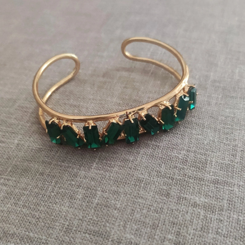 Green Crystal Cuff- Melrosia- UK-USA