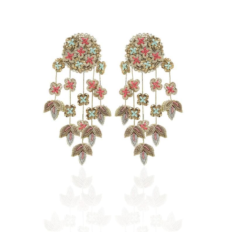 Embroidery waterfall earrings- Fooljhadi-UK