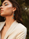 The Jewel Jar Esme Crystals Earrings Aqua, rose gold Aqua Crystal Drop Earrings