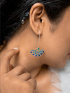 Blue Enamel Dangle Earrings