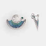The Jewel Jar, Shaya, peacock enamel earrings