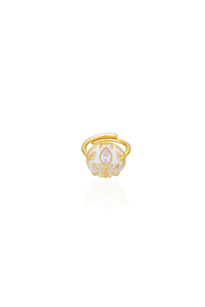 With Enamel and Gold Baroque Ring- melrosia-UK-USA